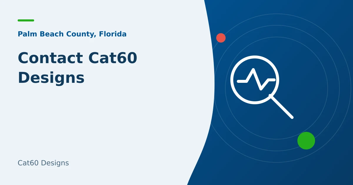 Cat60 Designs contact page artwork with message and map elements