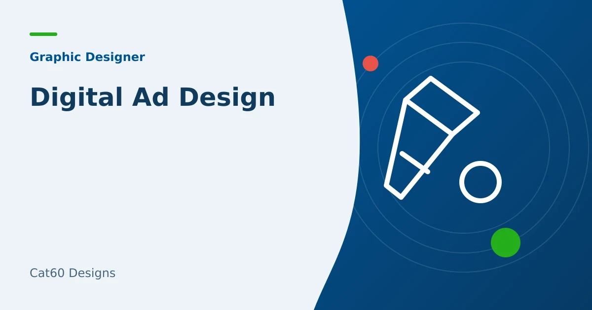 Digital ad concepts shown beside the matching campaign landing page.